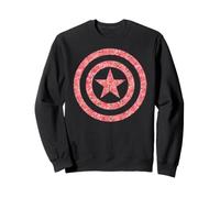 Marvel Avengers Captain America Shield Rose Fill Silhouette Felpa