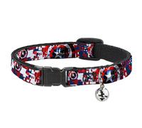 MARVEL AVENGERS Cat Collar Breakaway with Bell Captain America Shield Digital Ca