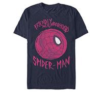 Marvel Avengers Classic-Friendly Spiderman Organic Short Sleeve T-Shirt, Blu Navy, S Unisex-Adulto
