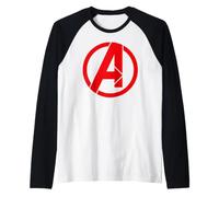 Marvel Avengers Classic Minimalist Red Team Large Chest Logo Maglia con Maniche Raglan