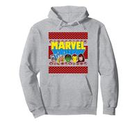 Marvel Avengers Classic Ugly Natale Felpa con Cappuccio, Unisex per Adulti, Grigio Melange, S