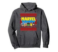Marvel Avengers Classic Ugly Natale Felpa con Cappuccio, Unisex per Adulti, Grigio Scuro, XL