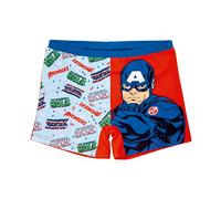 Marvel Avengers Costume da Bagno per Ragazzi, Costume da Bagno per Bambino, Pantaloncini da Bagno Iron Man Captain America, Taglia 4 Anni, Rosso