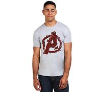 Marvel Avengers Cracked T-Shirt, Grey (Grey Marl Spo), XX-Large Men's