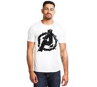 Marvel Avengers Cracked T-Shirt, White (White White), (Taglia Produttore: Small) Men's