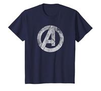 Marvel Avengers Distressed Logo White Maglietta, Bambini, Navy, 10 Anni