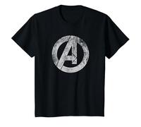 Marvel Avengers Distressed Logo White Maglietta, Bambini, Nero, 10 Anni