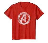 Marvel Avengers Distressed Logo White Maglietta, Bambini, Rosso, 12 Anni