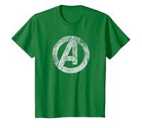Marvel Avengers Distressed Logo White Maglietta, Bambini, Verde Mela, 12 Anni