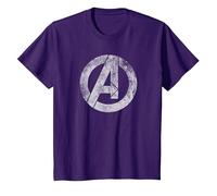 Marvel Avengers Distressed Logo White Maglietta, Bambini, Viola, 3 Anni