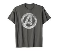 Marvel Avengers Distressed Logo White Maglietta, Uomo, Asfalto, XXL