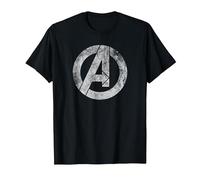 Marvel Avengers Distressed Logo White Maglietta, Uomo, Nero, 3XL