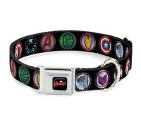 MARVEL AVENGERS Dog Collar AVX-MARVEL AVENGERS Logo Full Color Black/Red/White