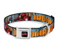 MARVEL AVENGERS Dog Collar AVX-MARVEL AVENGERS Logo Full Color Black/Red/White I