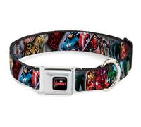 MARVEL AVENGERS Dog Collar AVX-MARVEL AVENGERS Logo Full Color Black/Red/White M