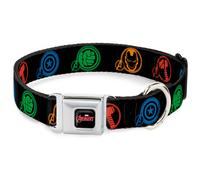 MARVEL AVENGERS Dog Collar AVX-MARVEL AVENGERS Logo Full Color Black/Red/White M