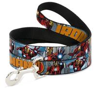 MARVEL AVENGERS Dog Leash IRON MAN w/Avengers Logo Cityscape