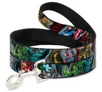 MARVEL AVENGERS Dog Leash Marvel Avengers Hero/Villain Poses WIDE 1.5"