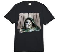 Marvel Avengers Doomsday Doom Bold Text Mask And Cowl Bust Comfort Colors Adult Heavyweight T-Shirt
