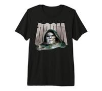 Marvel Avengers Doomsday Doom Bold Text Mask And Cowl Bust Maglietta Premium