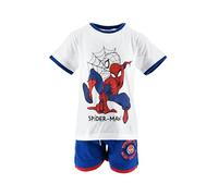 Marvel Avengers e Spider-Man Beach Set Bambino - Completo Estivo T-Shirt e Pantaloncino in Cotone - Abbigliamento Mare Piscina Bambini 3-10 Anni Supereroi [10223 Bianco Spiderman - 7 anni]