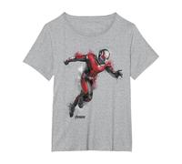 Marvel Avengers: Endgame Ant-Man Spray Paint Ritratto Maglietta, Donna Plus-Size, Grigio Melange, 1X