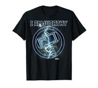 Marvel Avengers Endgame Captain America I Am Worthy Symbol Maglietta