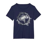 Marvel Avengers Endgame Thor Spray Paint Logo Maglietta, Donna Plus-Size, Navy, 6X