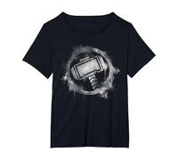 Marvel Avengers Endgame Thor Spray Paint Logo Maglietta, Donna Plus-Size, Nero, 6X
