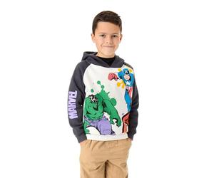 Marvel Avengers Felpa con Cappuccio Bambino | Felpa con Cappuccio Bicolore Superhero Graphic per Bambini in Grigio | Film Movie Art Merchandise Regalo
