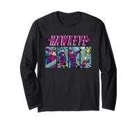 Marvel Avengers Hawkeye Classic Retro Comics Costume Panels Maglia a Manica