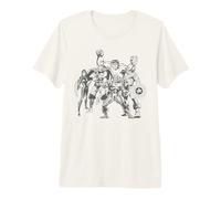 Marvel Avengers Hulk Iron Man Thor cap & Black Widow Group Maglietta Premium