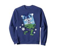 Marvel Avengers Hulk Want Presents Natale Felpa, Unisex per Adulti, Navy, S