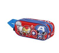 Marvel Avengers Impact-Astuccio 3D Doppio, Rosso, 22 x 9.5 cm