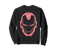 Marvel Avengers Iron Man Helmet Rose Filled Silhouette Felpa