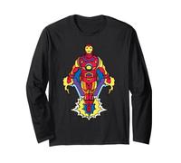 Marvel Avengers Iron-Man Pop Art Stylized Flying Portrait Maglia a Manica