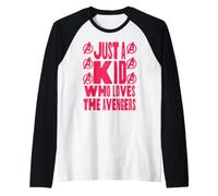 Marvel Avengers Just A Kid Who Loves The Avengers Text Logo Maglia con Maniche Raglan