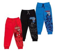 Marvel Avengers, pantaloni da jogging in pile, confezione da 3 pezzi, da bambino a Big Kid Spider-Man Venom Iron Man Thor, Spiderman, Black Panther, Capitan America, 3 anni