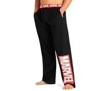 Marvel Avengers Pantaloni Pigiama Uomo Comoda Pantalone Cotone - Regalo Uomo e Ado (Nera Marvel Logo, 3XL)