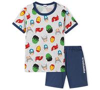 Marvel Avengers Pigiama Bambino Pigiama Spiderman Black Panther Captain America Pigiama Corto Bambino Estivo in Maniche Corte e Pantaloncini Gadget Ufficiale (Grigio/Blu Avengers, 13-14 Anni)