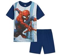 Marvel Avengers Pigiama Bambino Pigiama Spiderman Black Panther Captain America Pigiama Corto Bambino Estivo in Maniche Corte e Pantaloncini Gadget Ufficiale (Blu Spiderman, 7-8 Anni)