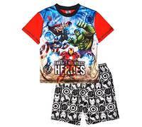 Marvel Avengers - Pigiama corto da ragazzo, Rosso, 7-8 Anni