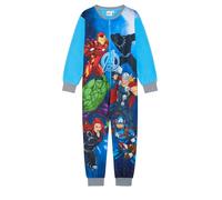 Marvel Avengers - Pigiama intero per ragazzi, prodotto ufficiale con Iron Man, Capitan America, Hulk, Black Panther, blu, età 4-10 anni, Blu, 4-5 Years