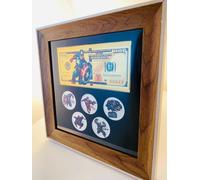 Marvel Avengers Placcato Oro e Argento Moneta Set Captain America - Spiderman