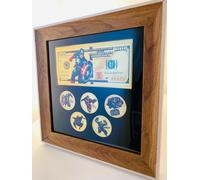 Marvel Avengers Placcato Oro e Argento Moneta Set Captain America - Spiderman