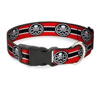 MARVEL AVENGERS Plastic Clip Collar HYDRA Logo/Stripe Red/Black/White WIDE-Small