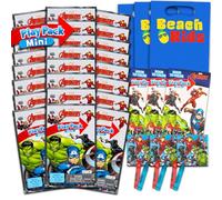 Marvel Avengers - Set di mini bomboniere per feste - Bundle con 24 mini confezioni da gioco Grab n Go con pagine da colorare, adesivi, altro ancora | Forniture di compleanno Avengers