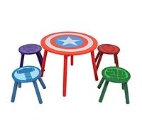 Marvel Avengers, Set tavolo e 4 sgabelli, ogni sgabello sostiene fino a 30 kg. Per giochi e altre attività, piccolo, multicolore
