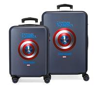 Marvel Avengers Sky Avengers Set valigie Azzurro 55/68 cms Rigida ABS Chiusura a combinazione numerica 104L 4 doppie ruote Bagaglio a mano