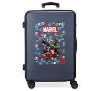 Marvel Avengers Team Valigia media, 48 x 68 x 26 cm rigida ABS chiusura a combinazione laterale 70 3 kg 4 ruote doppie, Blu (Marino)